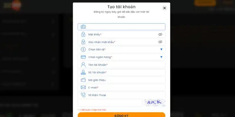 Nhập đúng thông tin đăng ký DF999 hệ thống yêu cầu